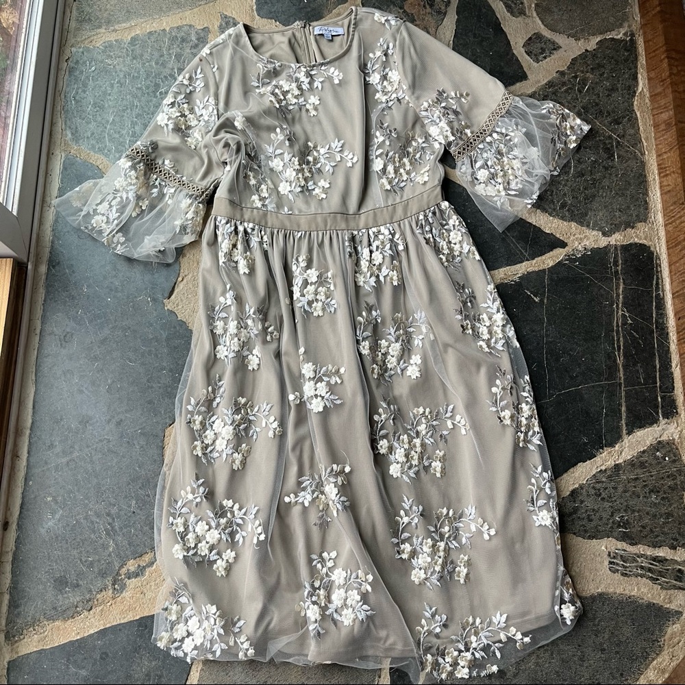 Unique Vintage - Polagram grey lace dress NWT